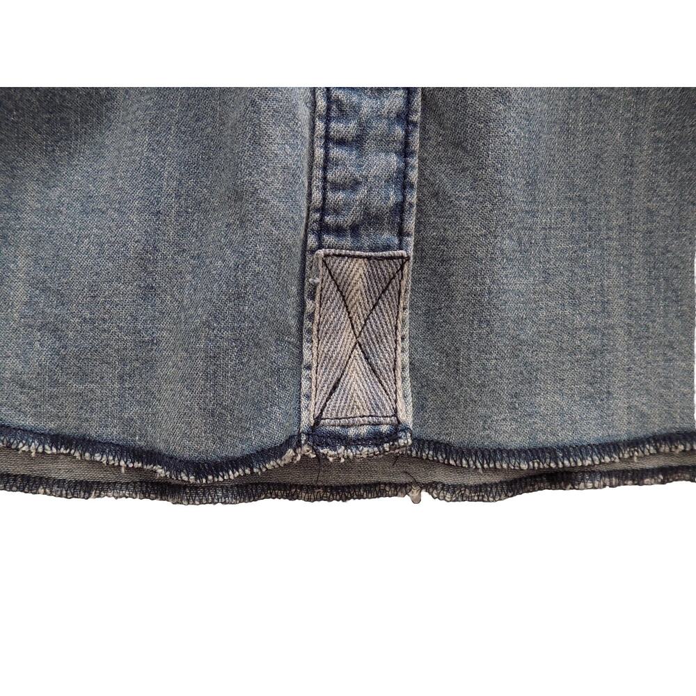 We The Free chambray denim blouse shirt puff sleeve size XL - Picture 7 of 8
